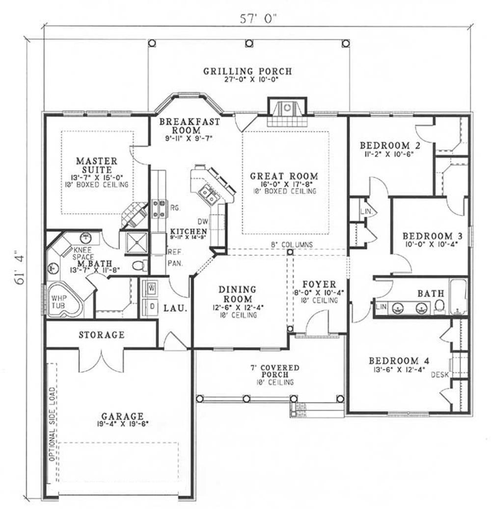 Floor Plan First Story of Country Plan #153-1582